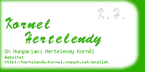 kornel hertelendy business card