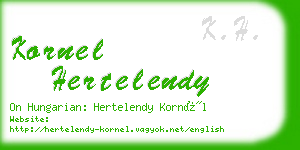 kornel hertelendy business card